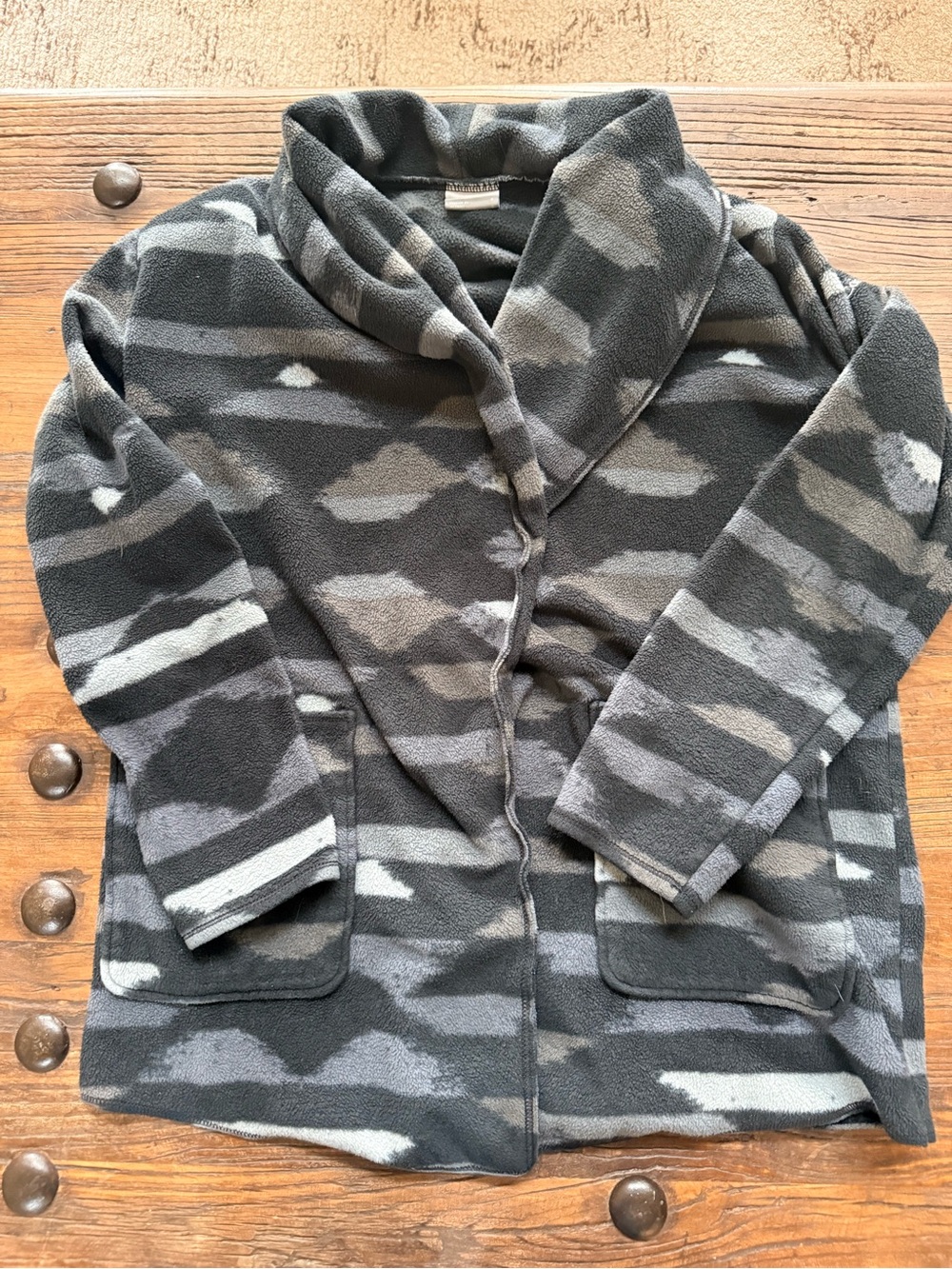 Columbia Gray Camouflage Shawl-Collar Fleece Jacket Southwest